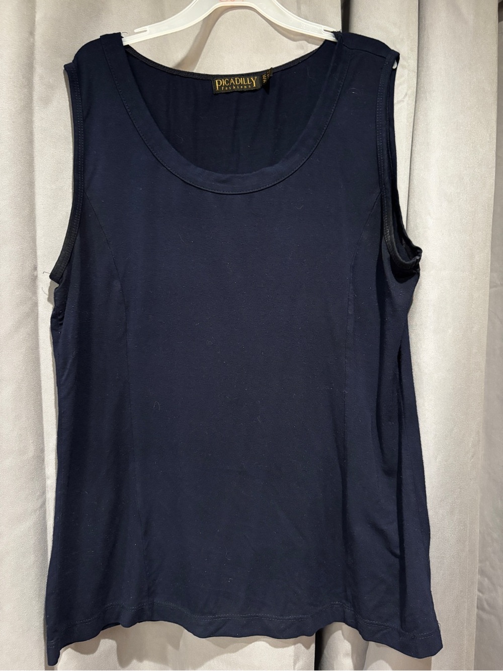 Picadilly Fashion Navy Scoop Neck Tank Top